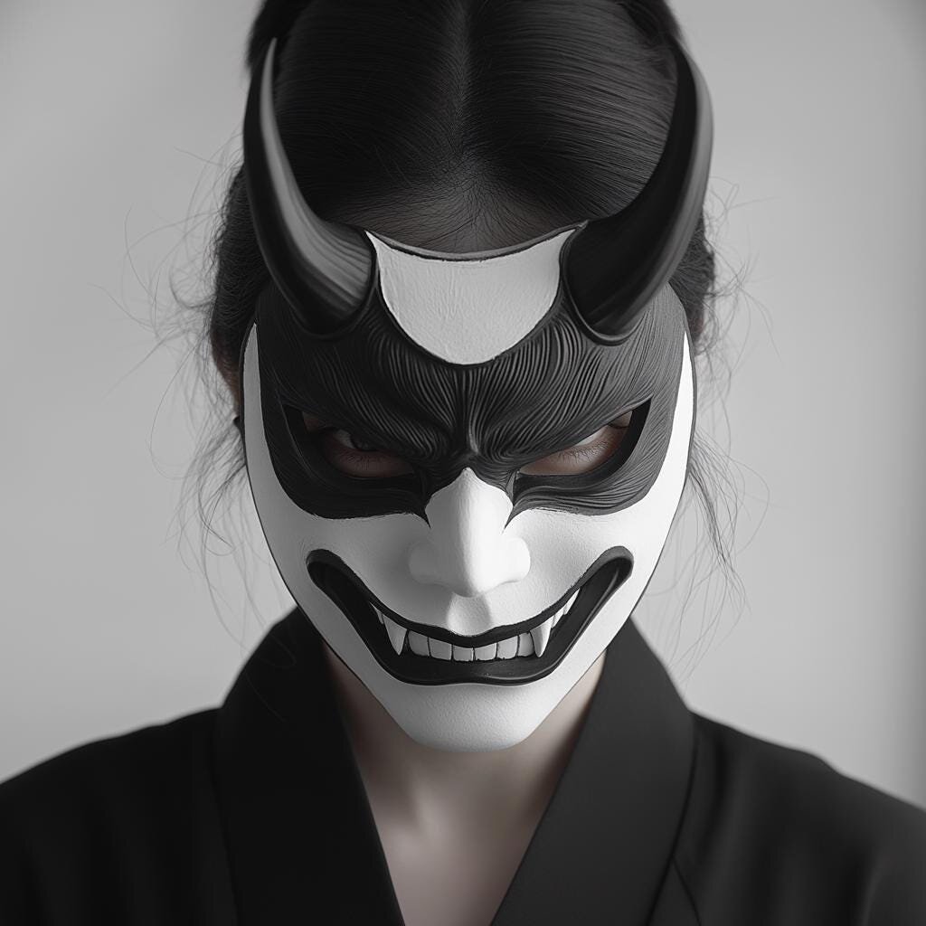 3D Printed Japanese Oni Samurai Mask