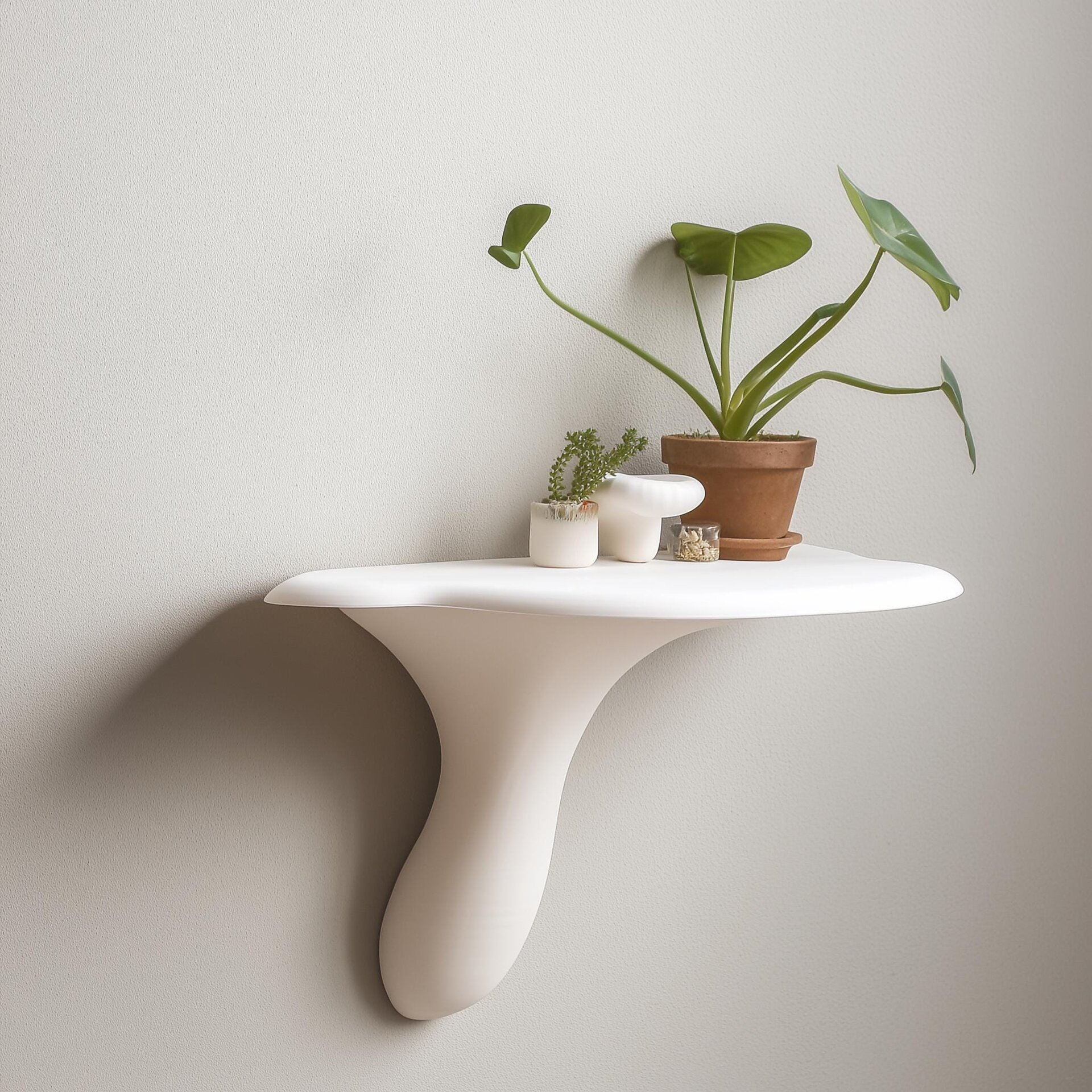 3D Printed Minimalist Mushroom Wall Shelf