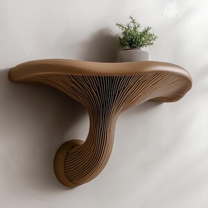 3D Printed Smooth Mushroom Wall Shelf | Compact Ledge