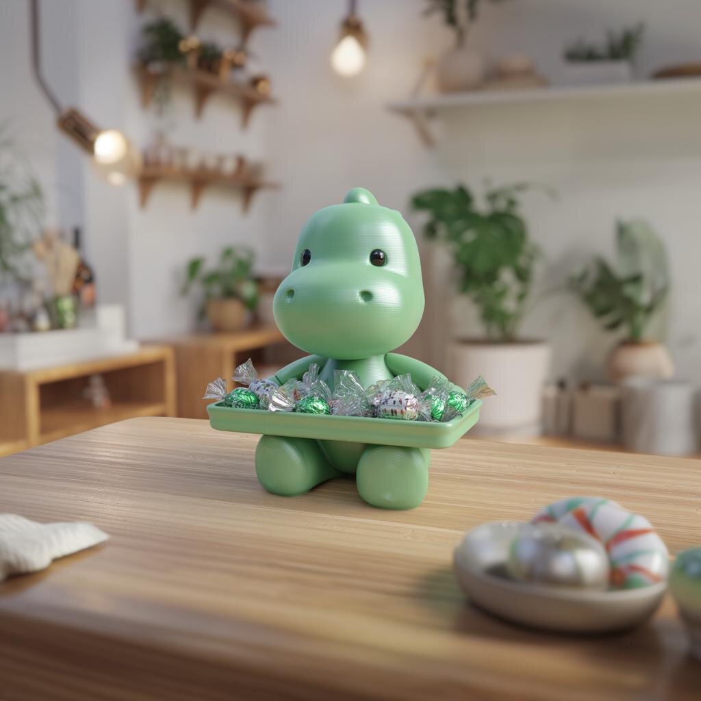 3D Printed Baby Dinosaur Candy Dish | Figurine Tray