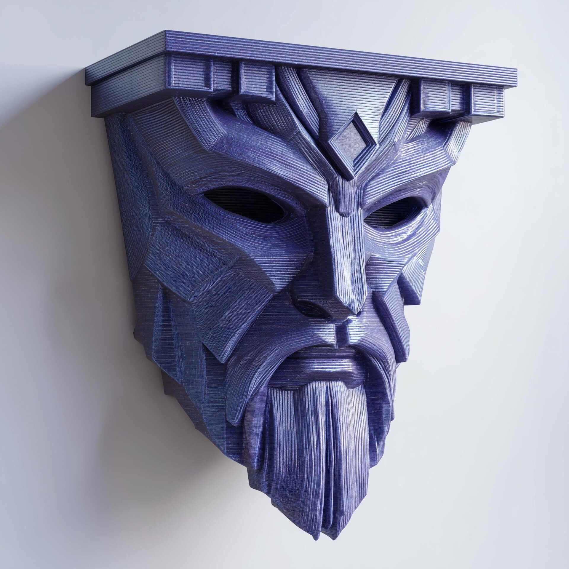 3D Printed Guardian Mask Wall Shelf